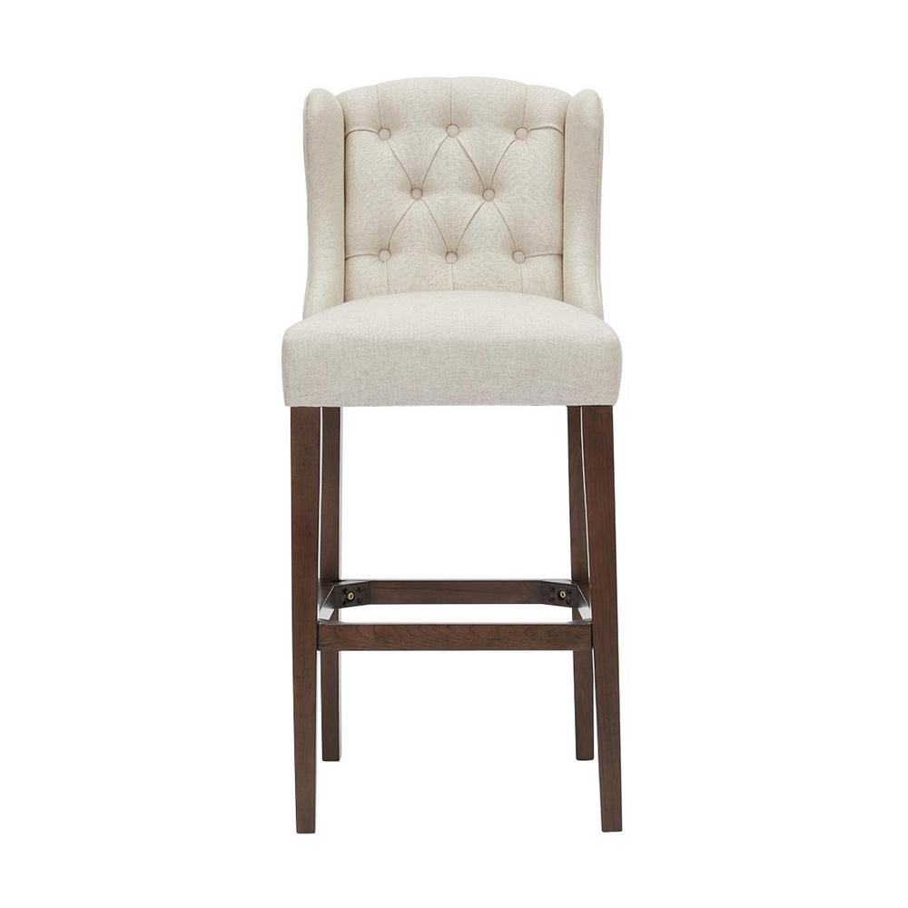 Home Decorators Collection Belcrest Sable Brown Wood Upholstered Bar Stool with Back and Biscuit