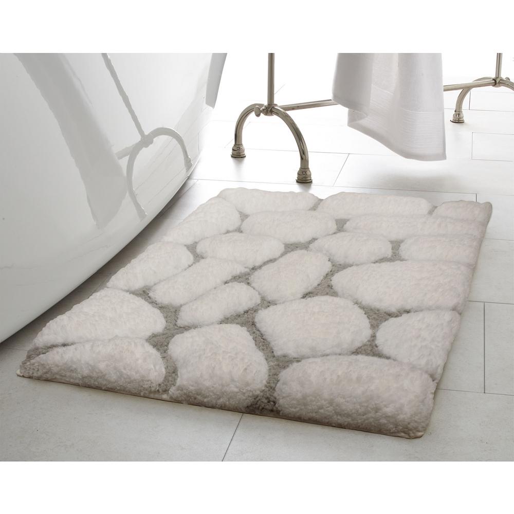 Tribeca Microfiber Pebble 20 In X 32 Bath Rug White Light Bath Rug White Light