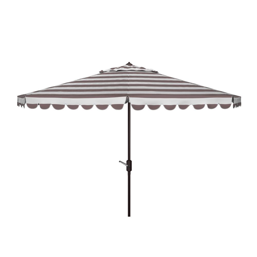 Gray Striped Patio Umbrellas Patio Furniture The Home Depot