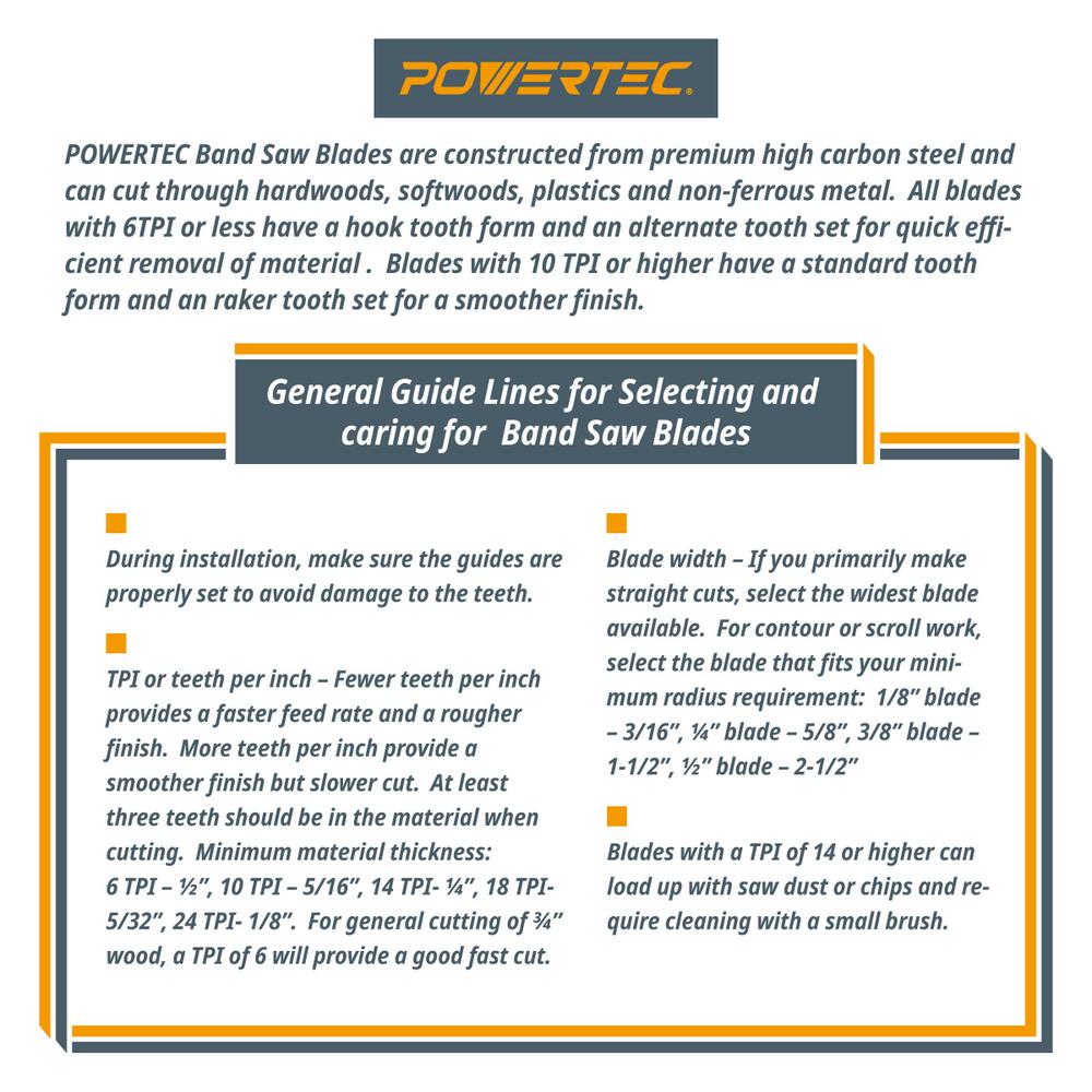 Powertec 93 1 2 In X 1 2 In X 24 Tpi Band Saw Blade x The Home Depot