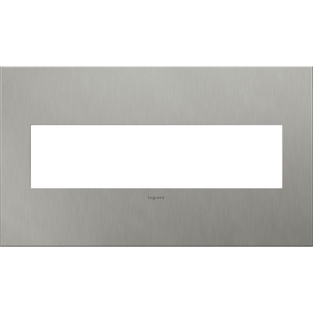 Legrand adorne 4Gang 4 Module Wall Plate Brushed Stainless Steel