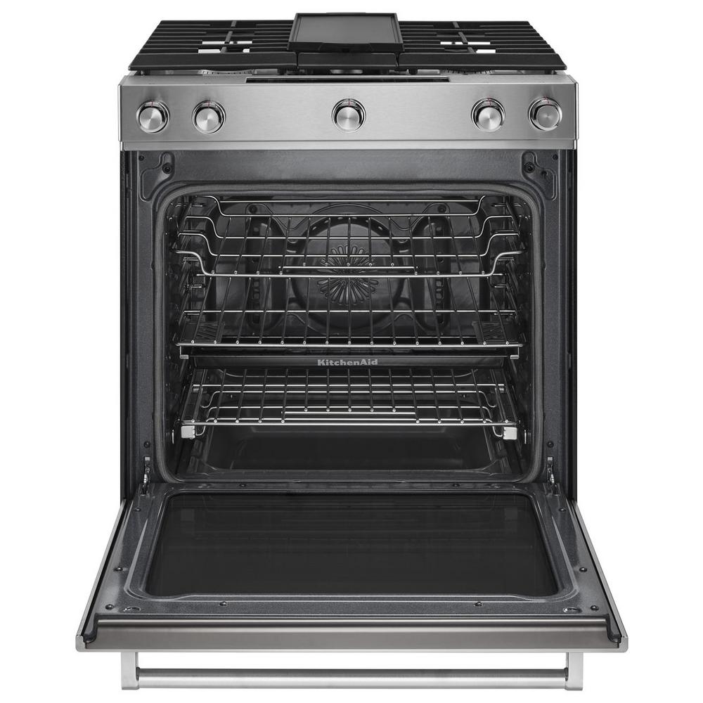 Kitchenaid 7 1 Cu Ft Slide In Dual Fuel Range With Aqualift Self Dual Fuel Range With Aqualift Self