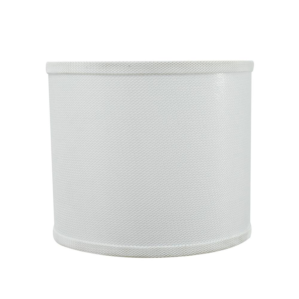 Photo 1 of 12 in. x 10 in. White Drum/Cylinder Lamp Shade