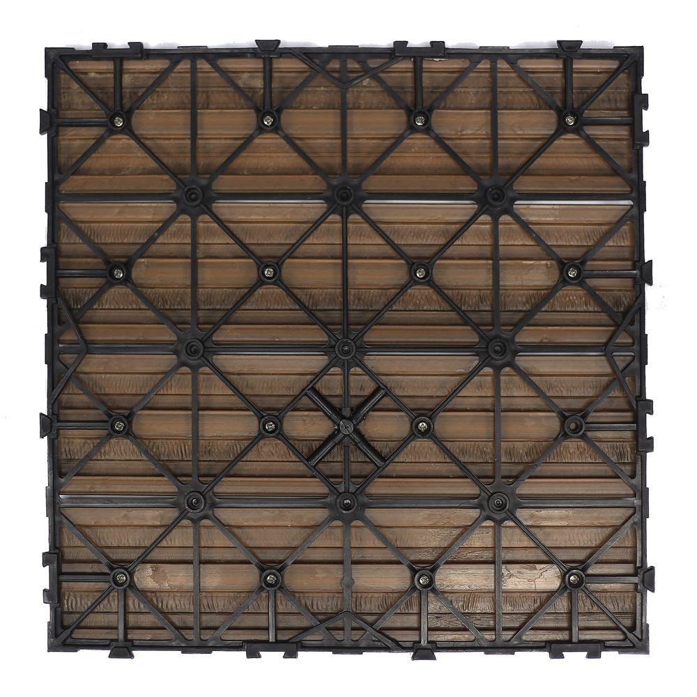 10 Case 1 x 1 NewTechWood US-QD-ZX-IP Ultrashield Naturale Outdoor Composite Quick Deck Tile Brazilian Ipe