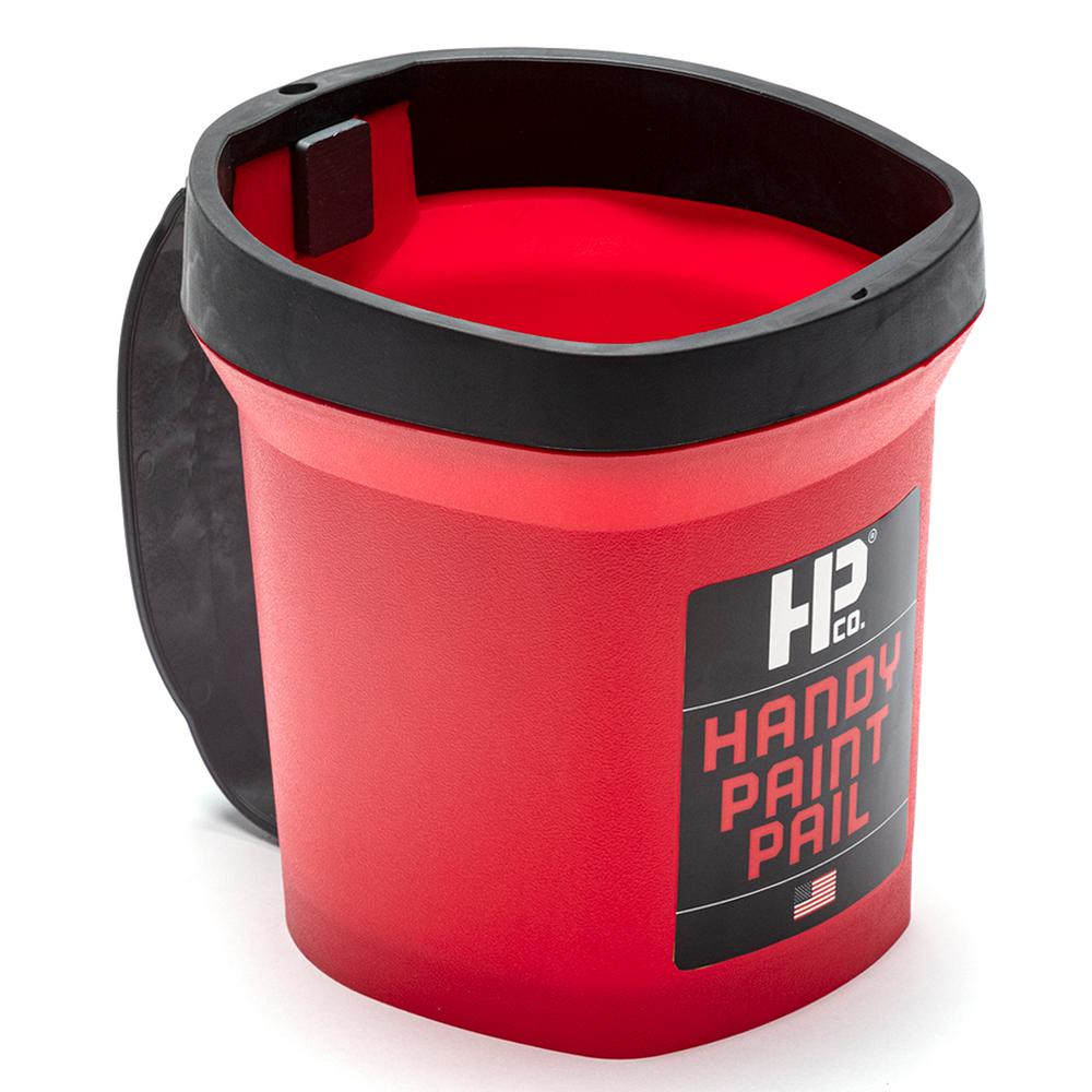 Handy Paint Pail 1 Qt Red Paint Pail With Strap And Brush Magnet 2500 The Home Depot