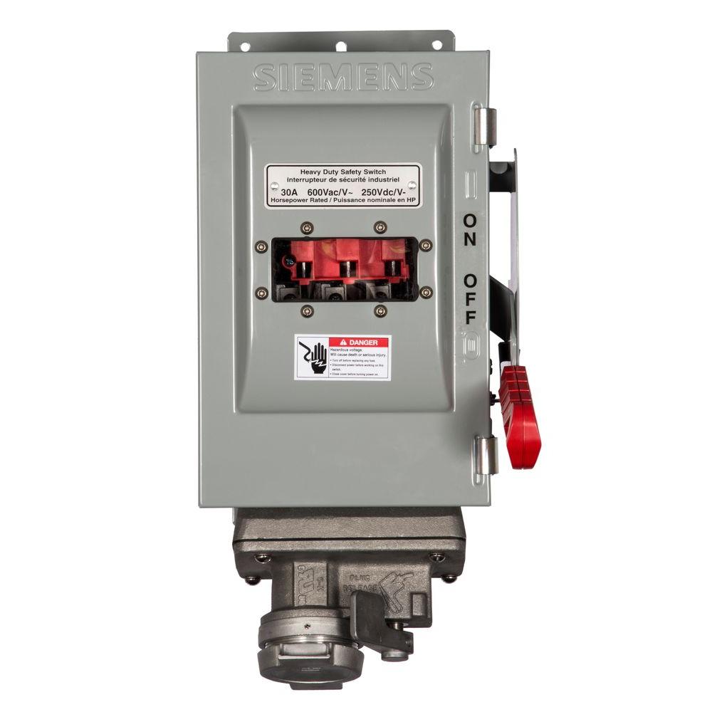 UPC 783643436053 product image for Siemens Heavy Duty 30 Amp 600-Volt 3-Pole Type 12 Non-Fusible Safety Switch with | upcitemdb.com