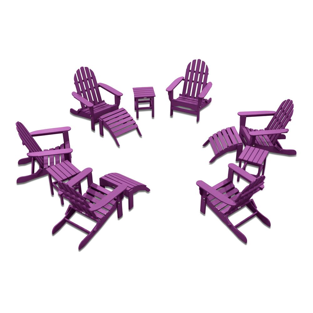 Durogreen Icon Lilac 12 Piece Plastic Adirondack Patio Conversation Seating Set Tac80206pk3ao3sstlc The Home Depot