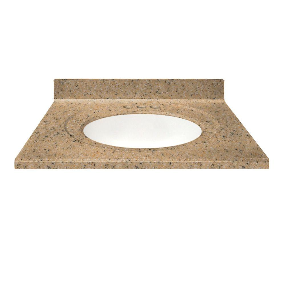 US Marble 49 in. Cultured Granite Vanity Top in Spice Color with