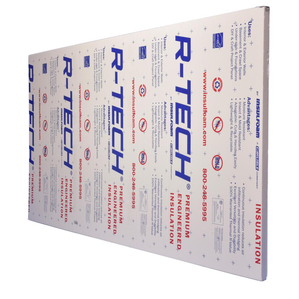 R Tech 3 4 In X 4 Ft X 8 Ft R 2 89 Foam Insulating Sheathing