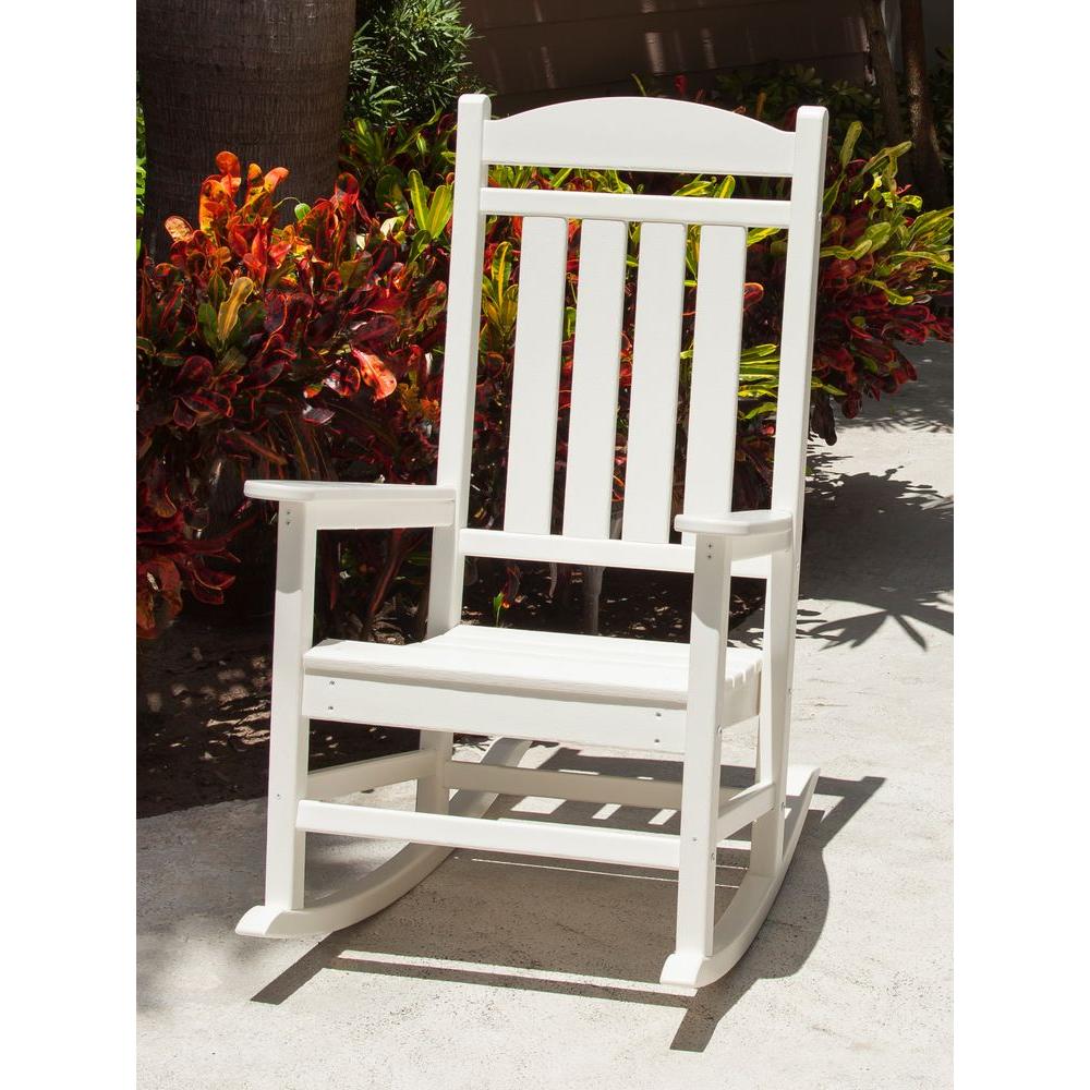 POLYWOOD Presidential White Patio Rocker-R100WH - The Home Depot