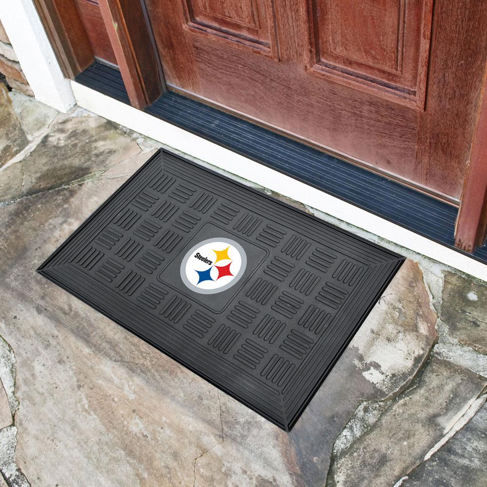 Fanmats Nfl Pittsburgh Steelers Black 19 In X 30 In Vinyl