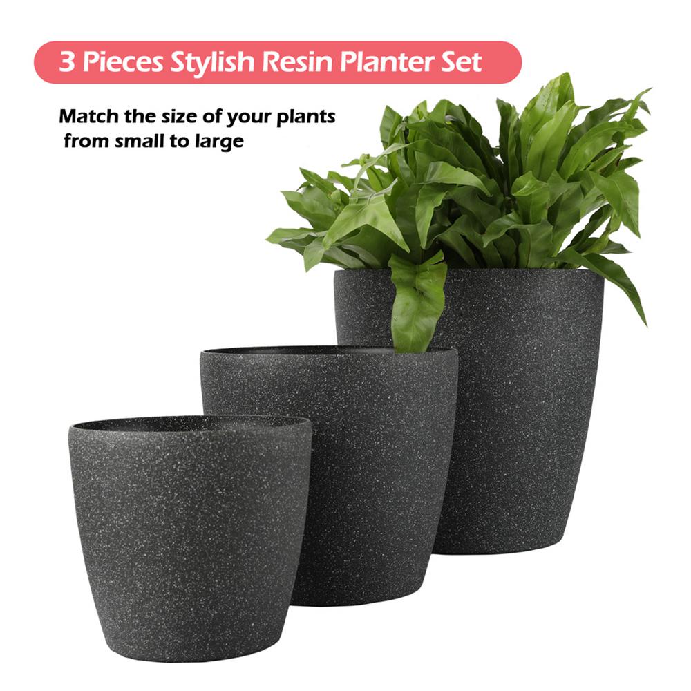 Worth Garden Sandstone Like 8 5 In 11 And 14 Dia Charcoal Gray Poly Resin Round Planters With Drain Liner 3 Pack G741a00 The Home Depot - Garden Drain Cover Planters Worth Garden Sandstone Like 8 5 In 11 And 14 Dia Charcoal Gray Poly Resin Round Planters With Drain Liner 3 Pack G741a00 The Home Depot - Garden Drain Cover Planters