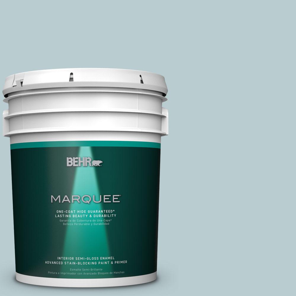 BEHR MARQUEE 5 gal. #MQ3-54 Dayflower One-Coat Hide Semi-Gloss Enamel ...