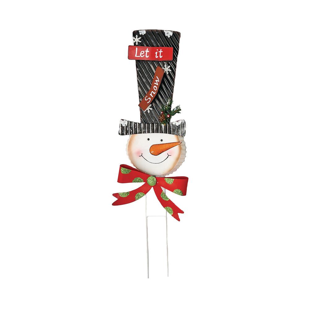 Worth Imports 16 in. Metal Snowman Stick-8963B - The Home Depot