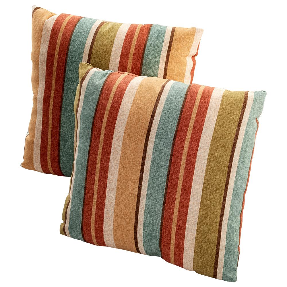 turquoise and red throw pillows