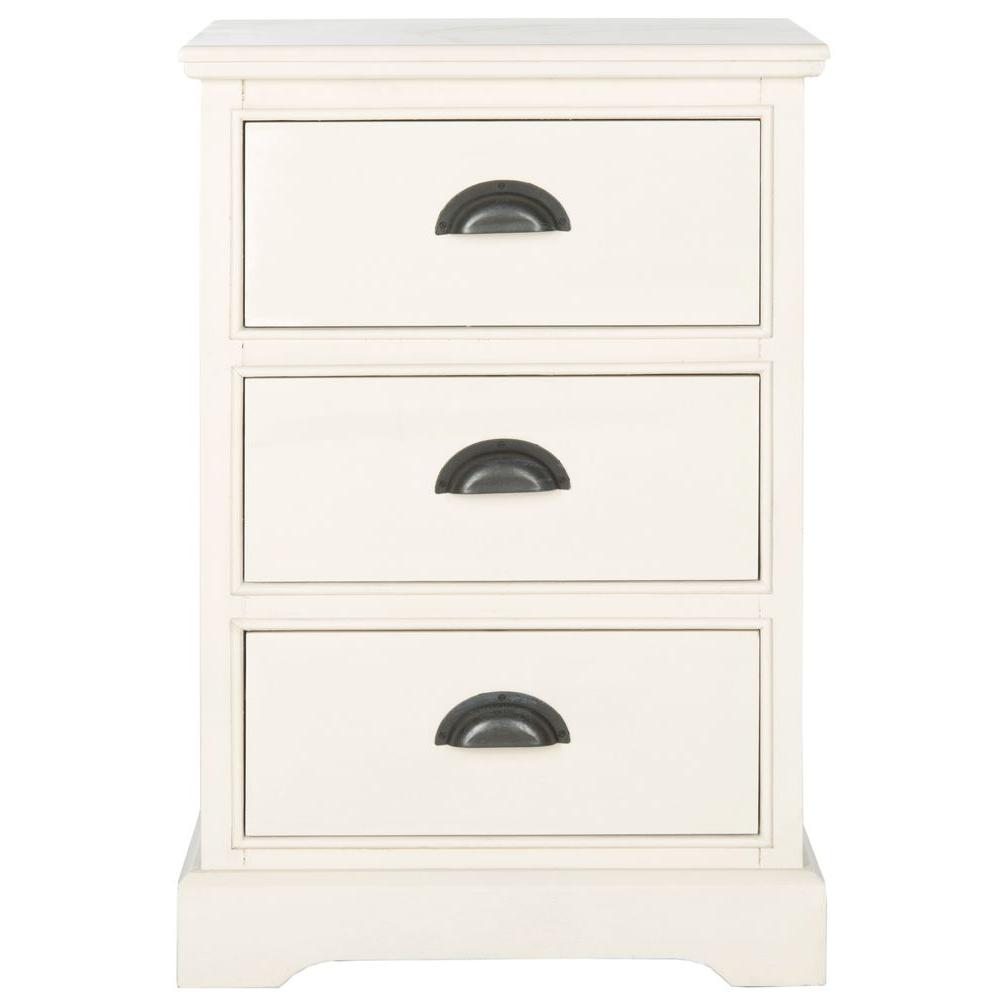 Safavieh Griffin White Storage Side Table Amh5717c The Home Depot