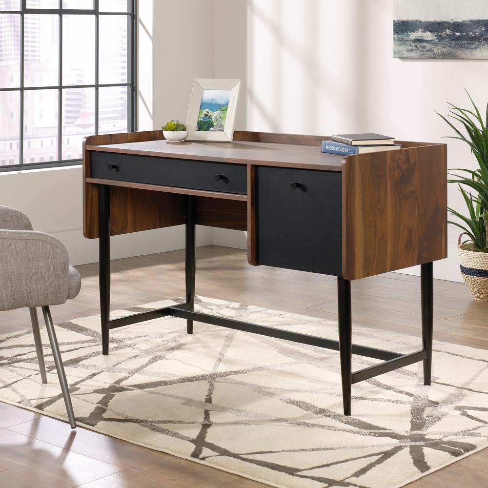 Sauder Harvey Park Grand Walnut Desk With File Drawer 420284 The
