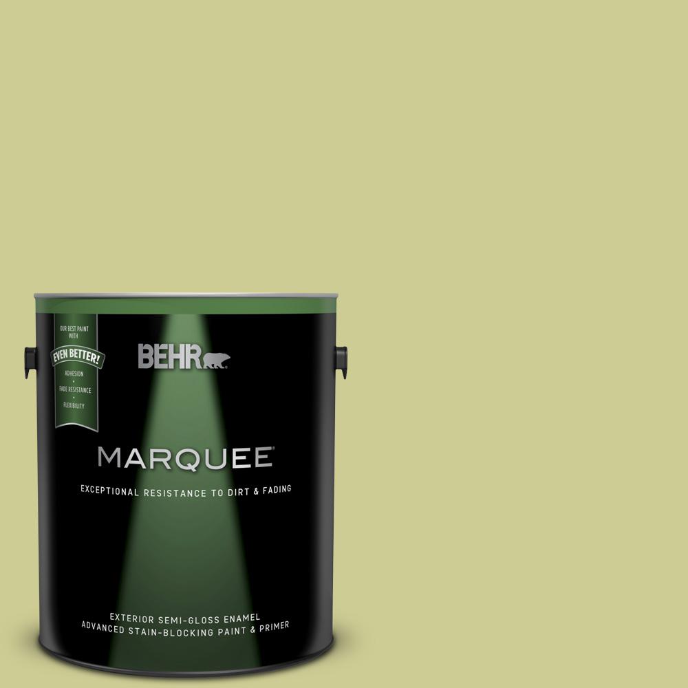 Behr Marquee 1 Gal 400d 4 Corn Husk Green Semi Gloss Enamel 400d 4 Corn Husk Green Semi Gloss Enamel Exterior Paint And Primer In One