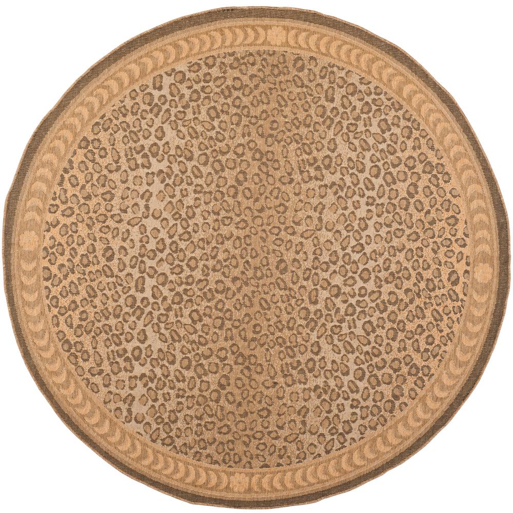 Safavieh Courtyard Natural/Gold 8 ft. x 8 ft. Indoor/Outdoor Round Area RugCY6100398R The