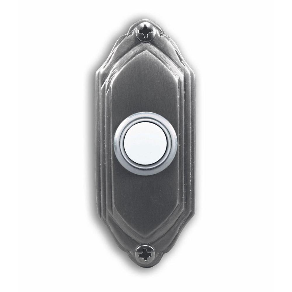 Heath Zenith Wired Satin Nickel Push Button With Lighted Center933A