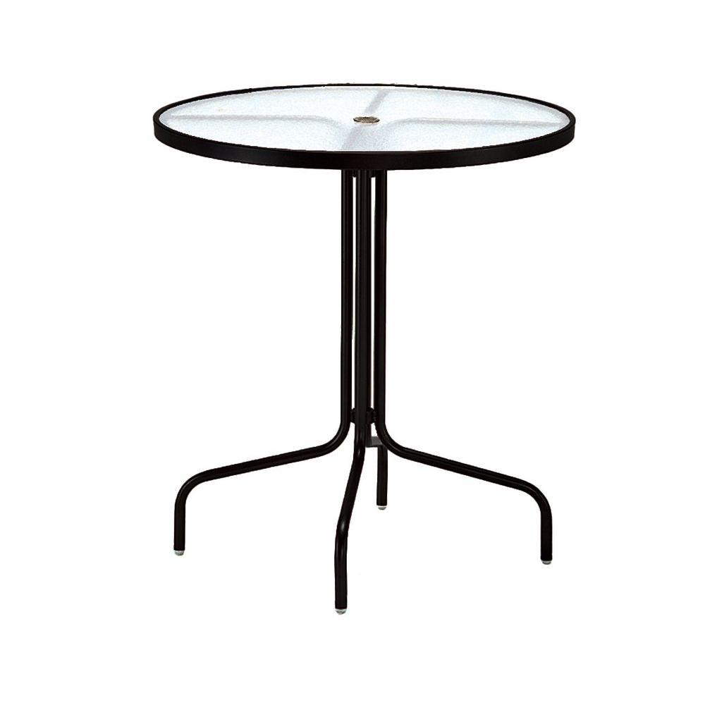 Tradewinds Metal Patio Furniture Outdoor Bar Black Acrylic Top Commercial Patio Bar Table