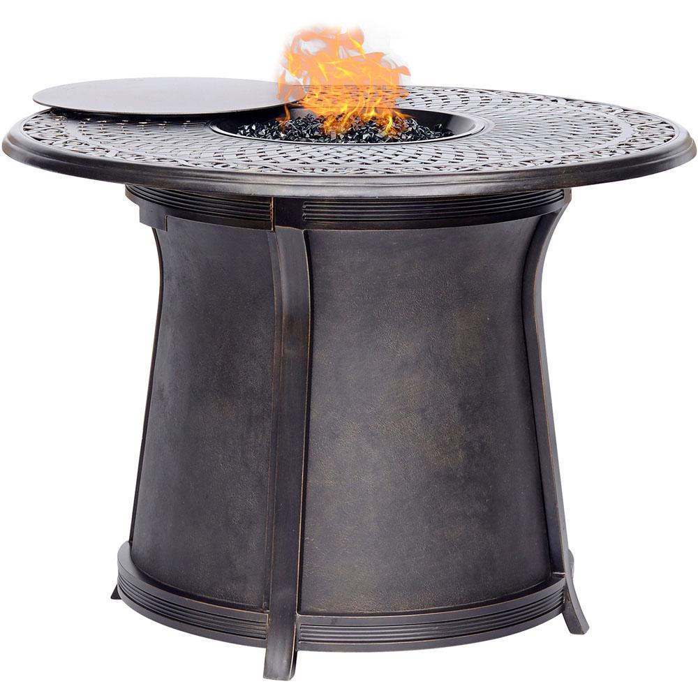 Hanover Manor 5 Piece Aluminum Outdoor Fire Pit Set With Round Bar Table Man5pcfprd Br The Home Depot - Outdoor Fire Table Home Depot Hanover Manor 5 Piece Aluminum Outdoor Fire Pit Set With Round Bar Table Man5pcfprd Br The Home Depot - Outdoor Fire Table Home Depot