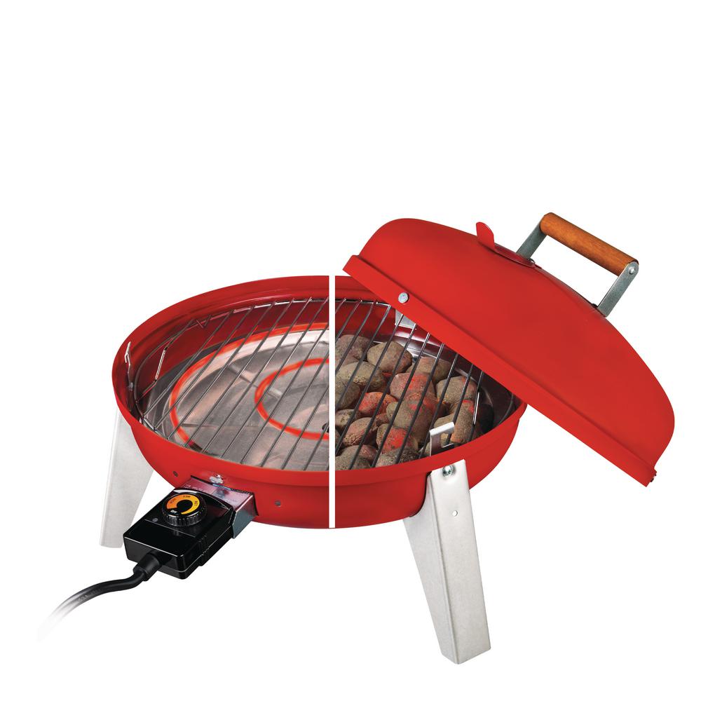 electric and charcoal barbeque grill
