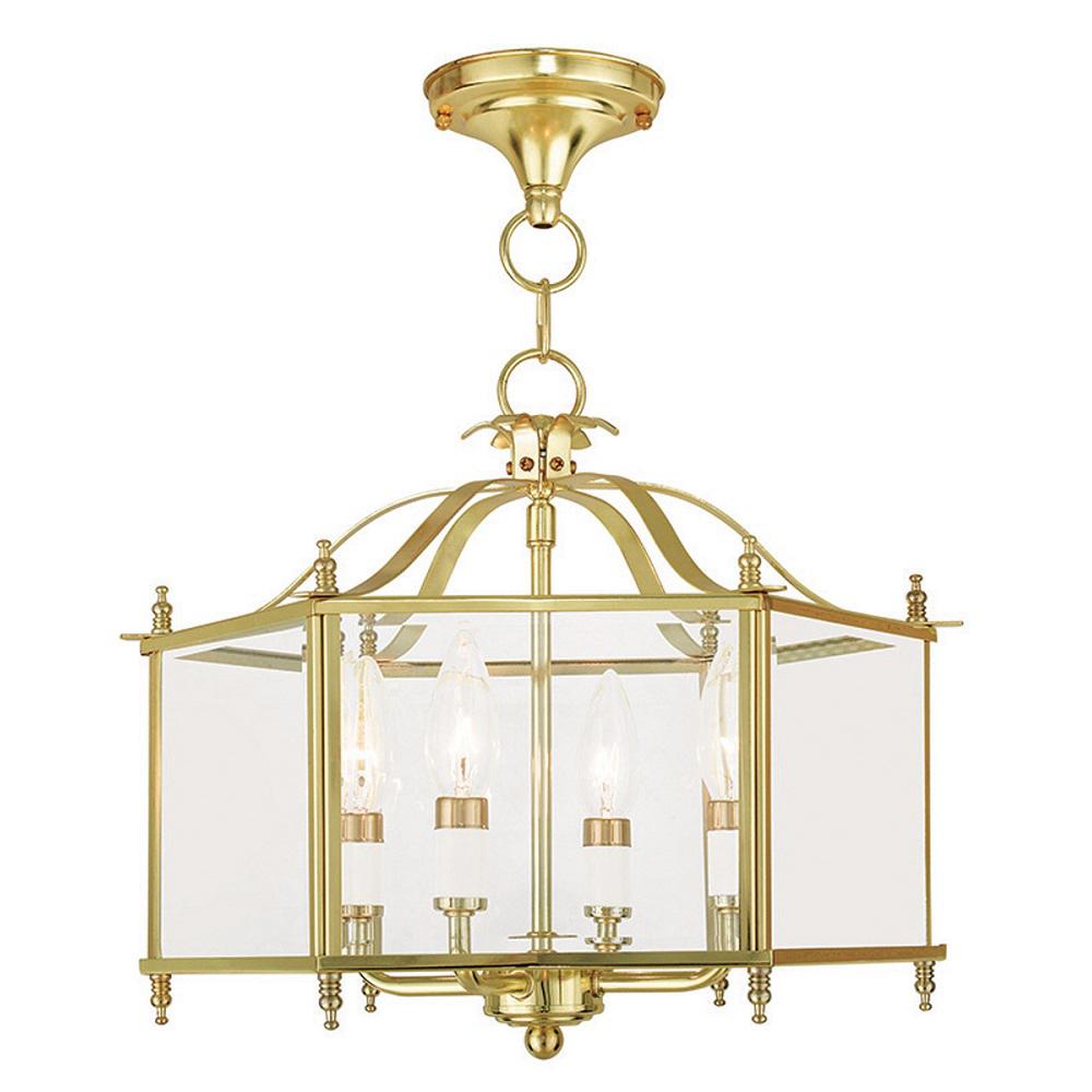 Livex Lighting Livingston 4 Light Polished Brass Pendant 4398 02 Livex Lighting Livingston 4 Light Polished Brass Pendant