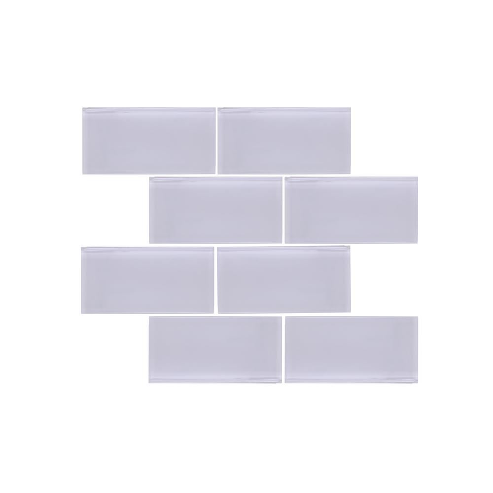 Valencia 3 X 6 Light Grey 12 25 In 14 75 8mm Glass Mosaic Valencia 3 X 6 Light Grey 12 25 In 14 75 8mm Glass