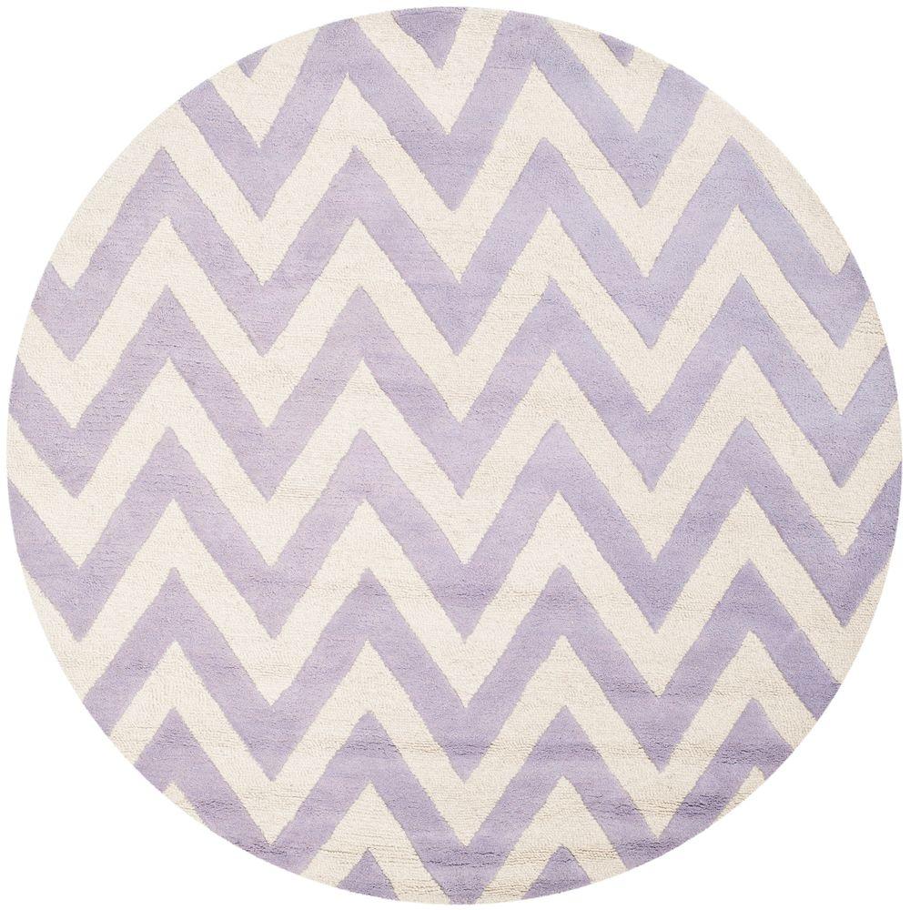 Safavieh Cambridge Lavender/Ivory 6 ft. x 6 ft. Round Area RugCAM139C