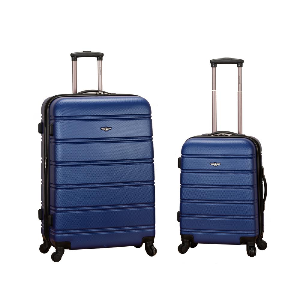 blue hardside luggage