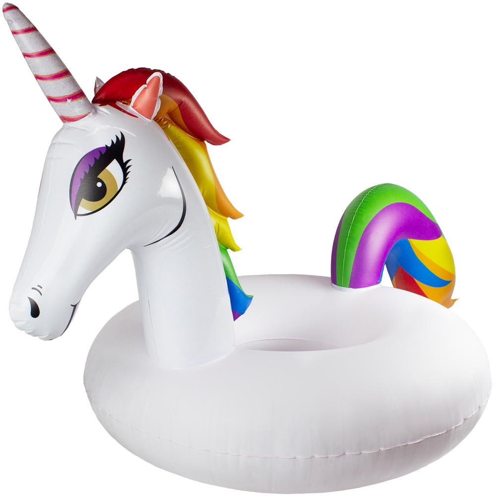 Poolmaster 48 In Unicorn Swimming Pool Float Party Tube 87163 The Home Depot 