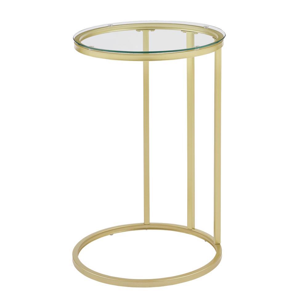 Walker Edison Furniture Company 16 In Glass Gold Round C Table Hd8532 The Home Depot