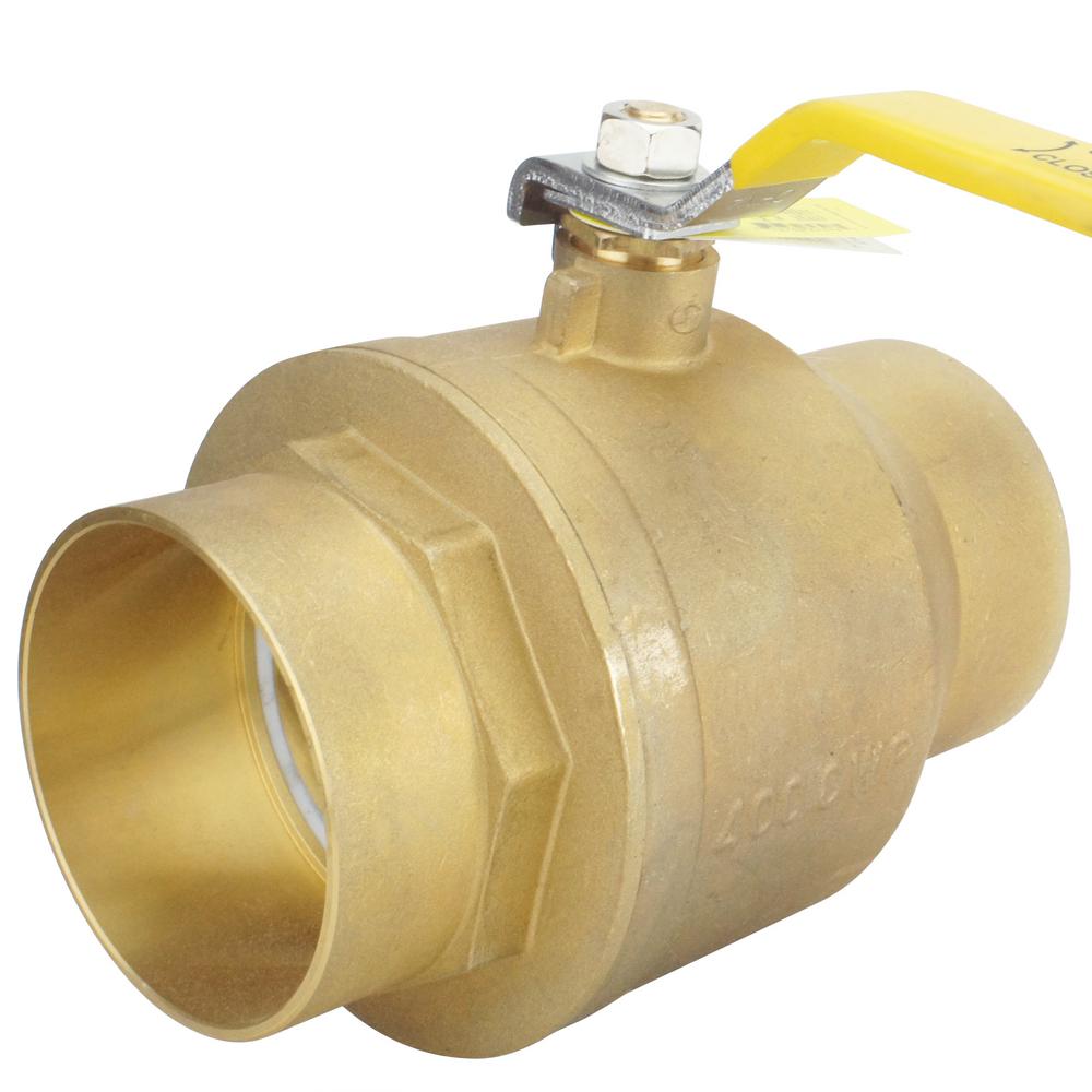 Apollo 4 in. Brass SWT x SWT FullPort Ball Valve94A20A01 The Home Depot