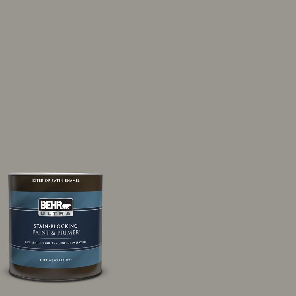 BEHR ULTRA 1 qt. N3604 Battleship Gray Satin Enamel
