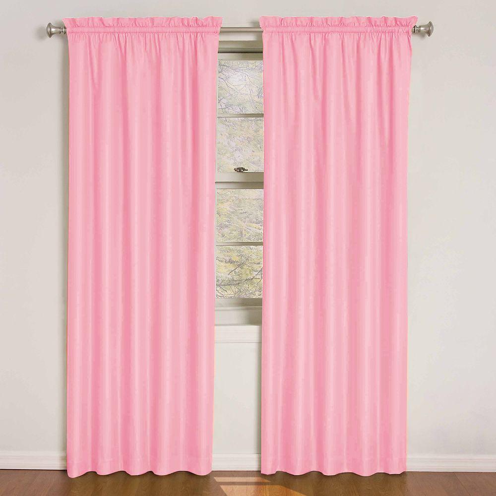 Eclipse Polka Dots Blackout Pink Polyester Curtain Panel, 84 in. Length