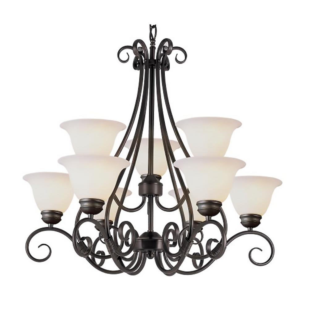 Bel Air Lighting New Victorian 9 Light Pewter Chandelier With Bel Air Lighting New Victorian 9 Light Pewter Chandelier With Frosted Glass Shades