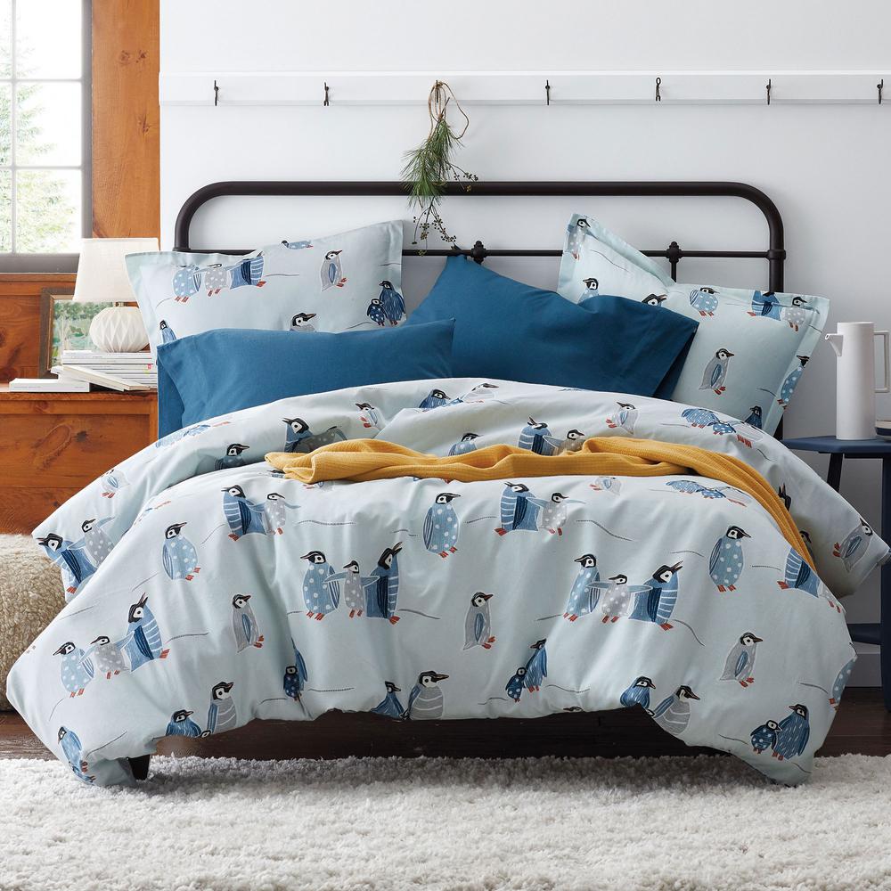 The Company Store On Thin Ice Multicolored Flannel Twin Duvet