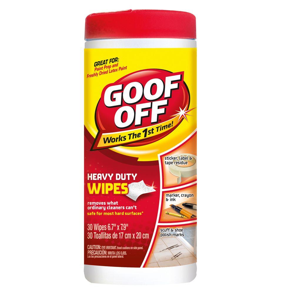 Goof Off 6.7 in. x 7.9 in. Heavy Duty Wipes (30Count)FG685 The Home