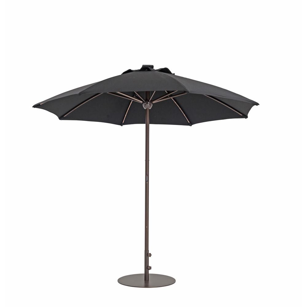 Unbranded 9 Ft Automatic Market Patio Umbrella With Lights In Black Uars098sbk The Home Depot