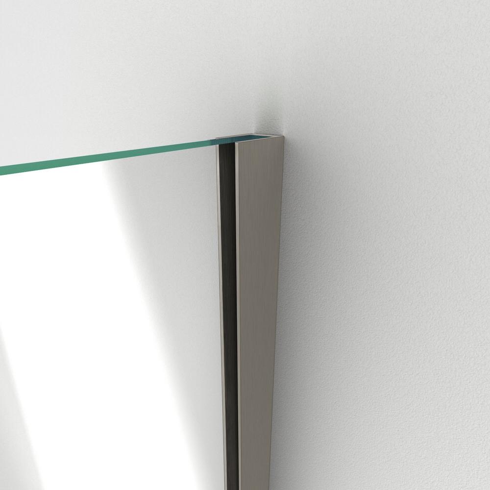 Dreamline Unidoor Plus 58 To 58 5 In X 72 In Frameless Hinged Shower Door In Brushed Nickel Shdr 245807210 04 The Home Depot