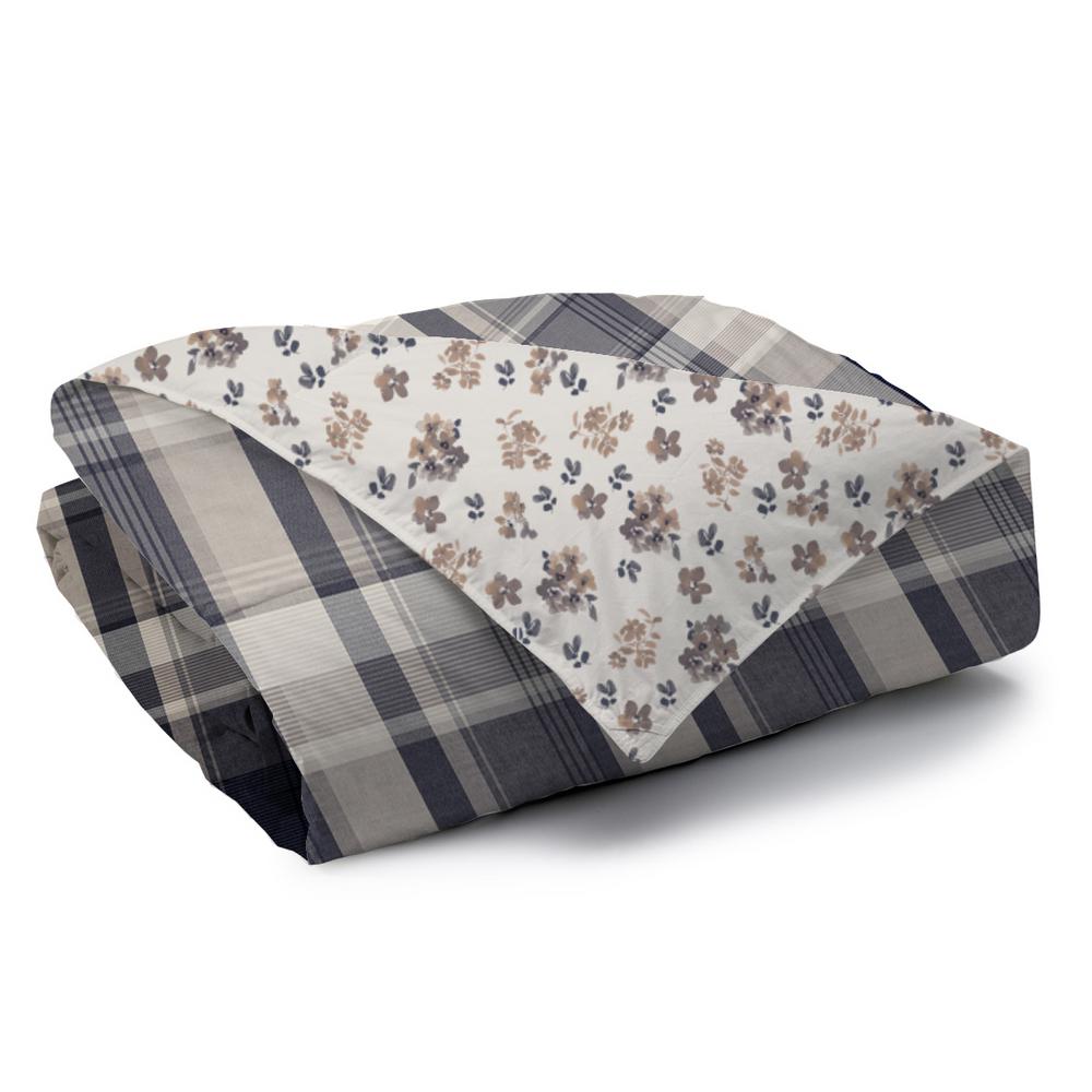 A1 Home Collections Madras 3 Piece Black White Queen Duvet Cover