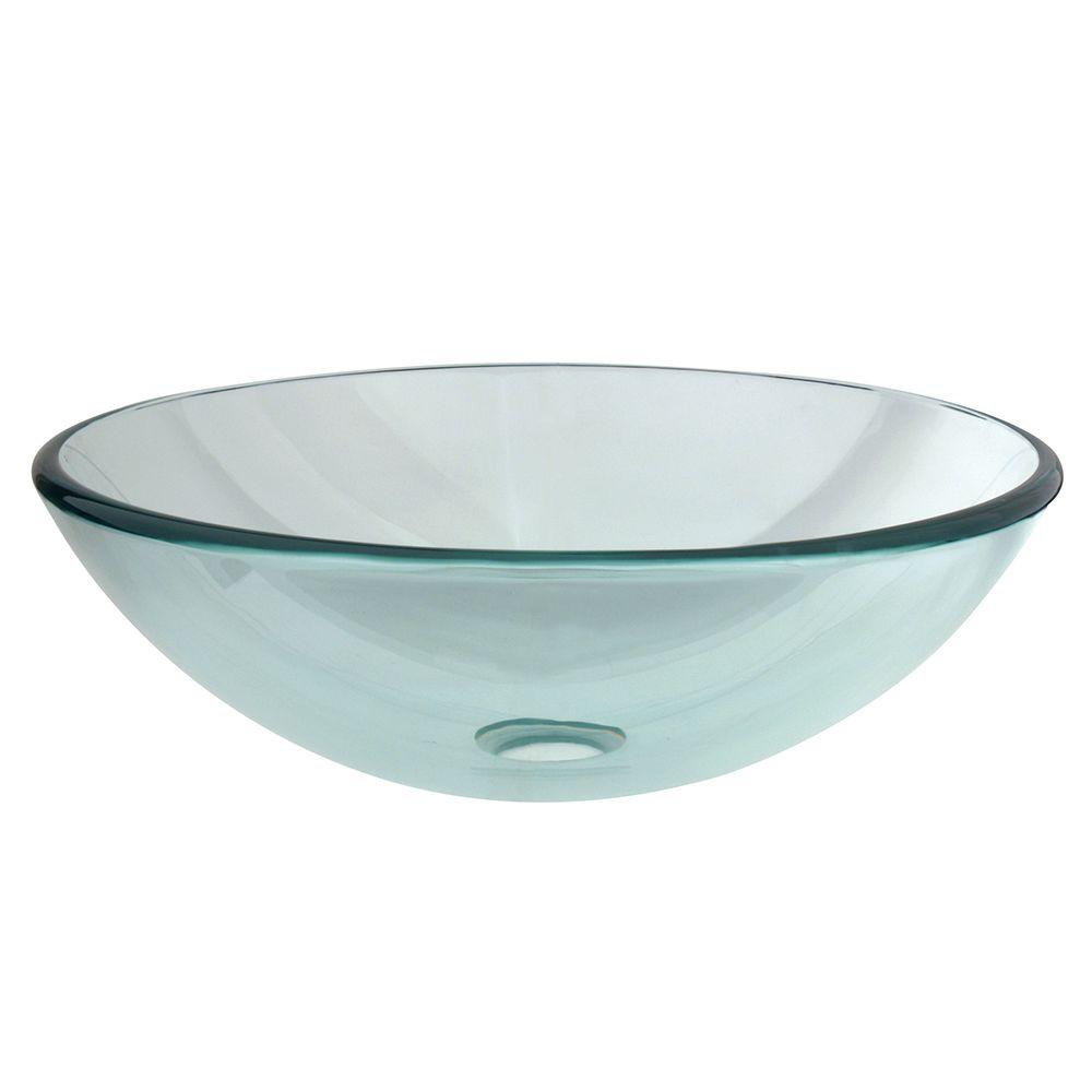 Kingston Brass Round Glass Vessel Sink in ClearHEVSPCC1 The Home Depot