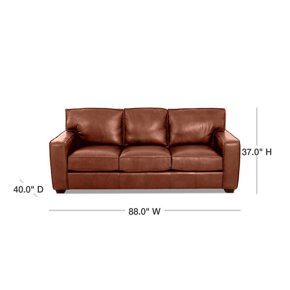 Avenue 405 Drake Leather Down Blend Sofa In Chestnut Drake Leather Down Blend Sofa