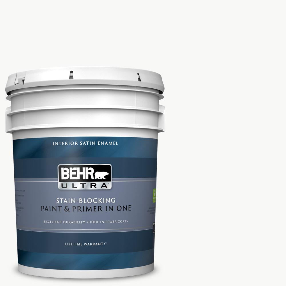 5 gal. Ultra Pure White Satin Enamel Interior Paint and Primer in One