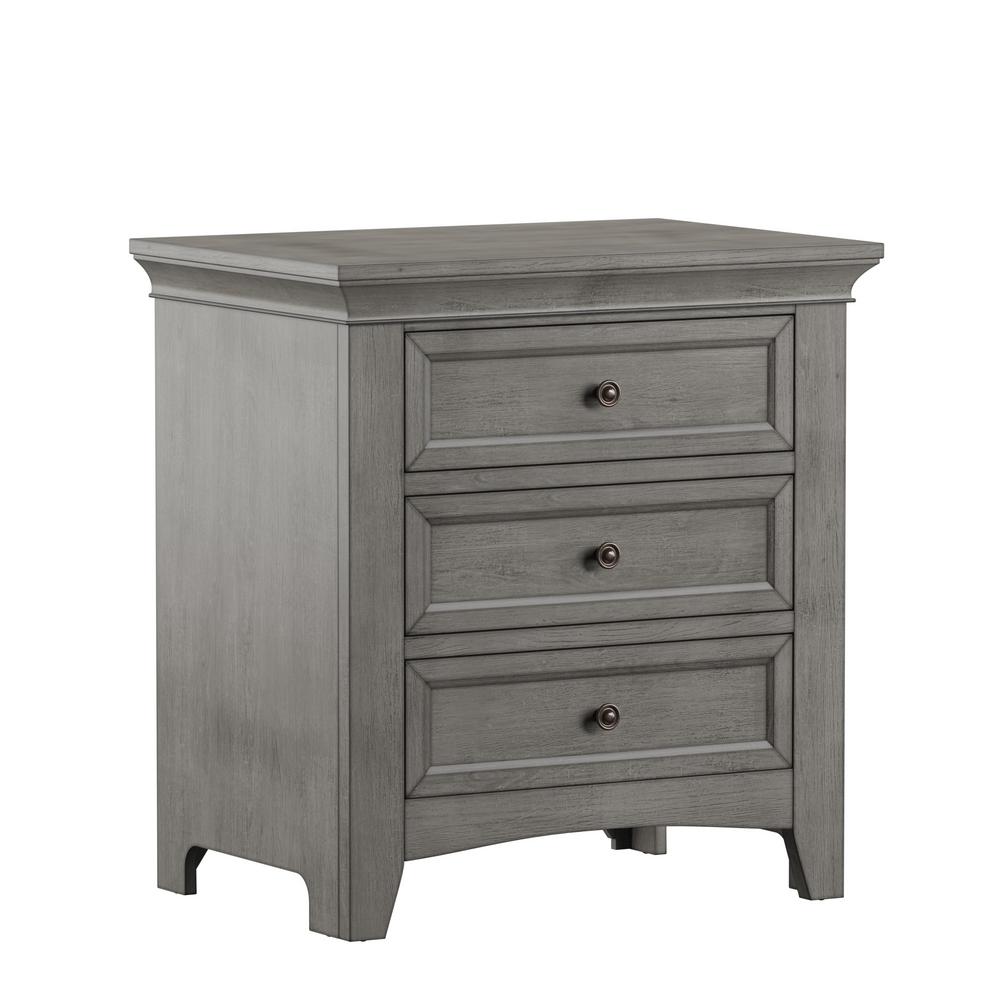 Homesullivan 3 Drawer Antique Grey Nightstand With 2 Modular Storage Panels Sets 40395b 4ga The Home Depot