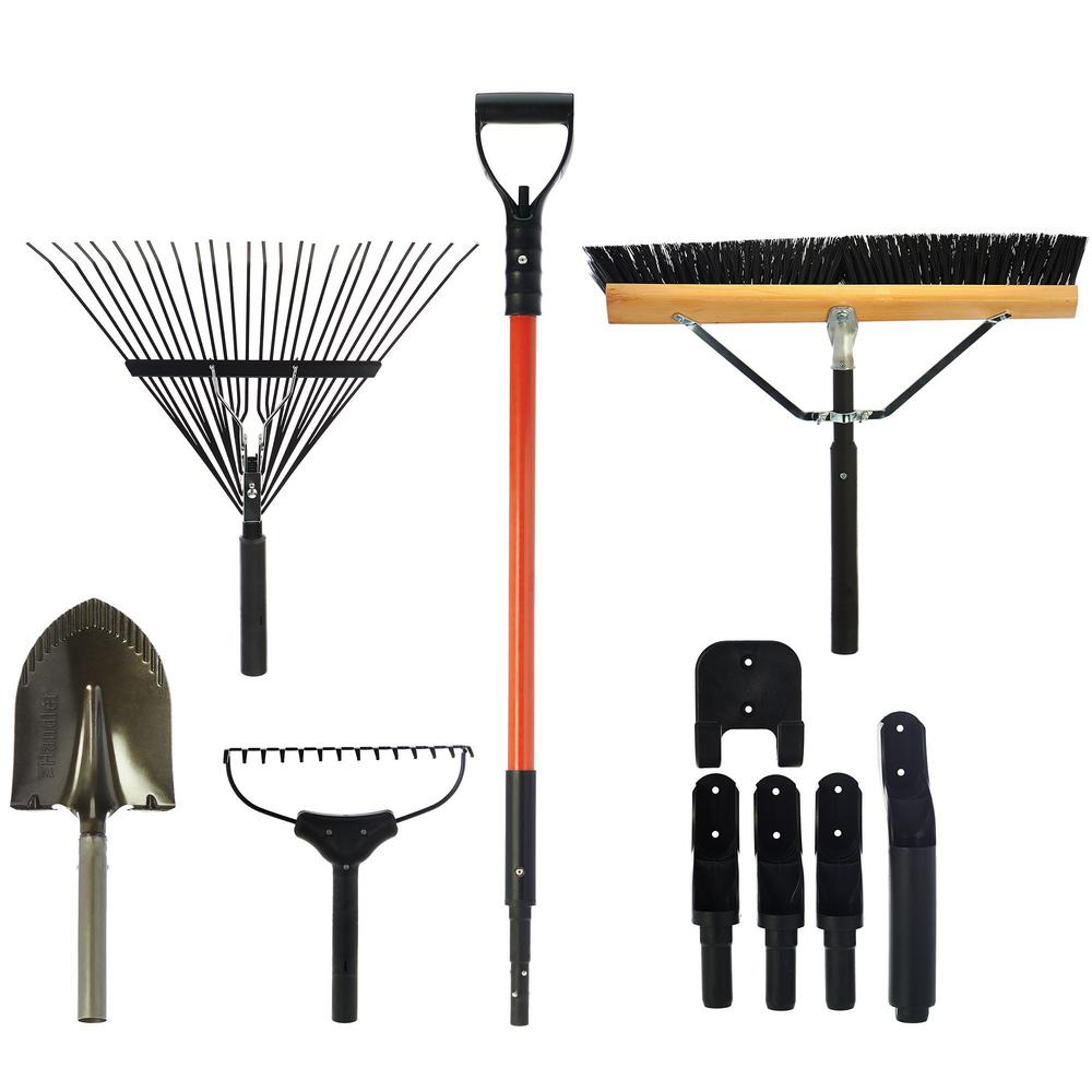 The Handler System Lawn and Garden 5-Piece Tool Set with Garage Storage