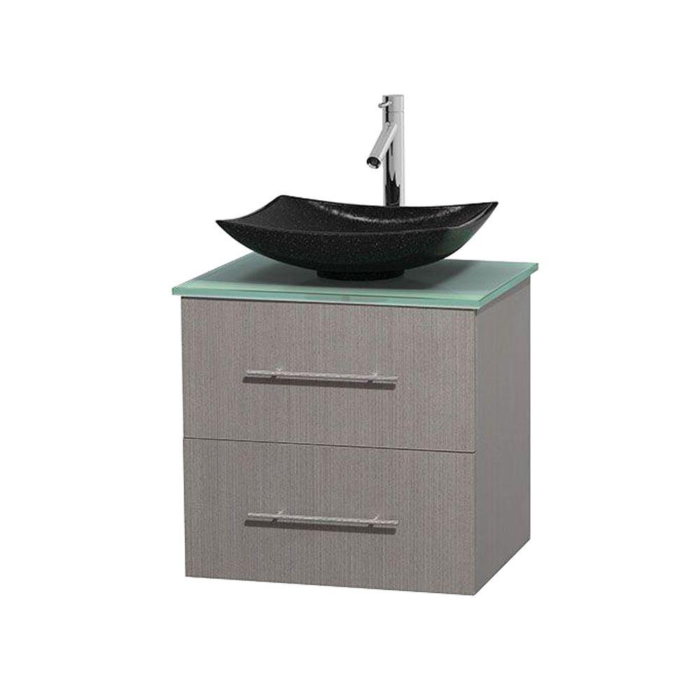 Bellaterra Home Oslo B 33 in. Single Vanity in Black with Glass Vanity