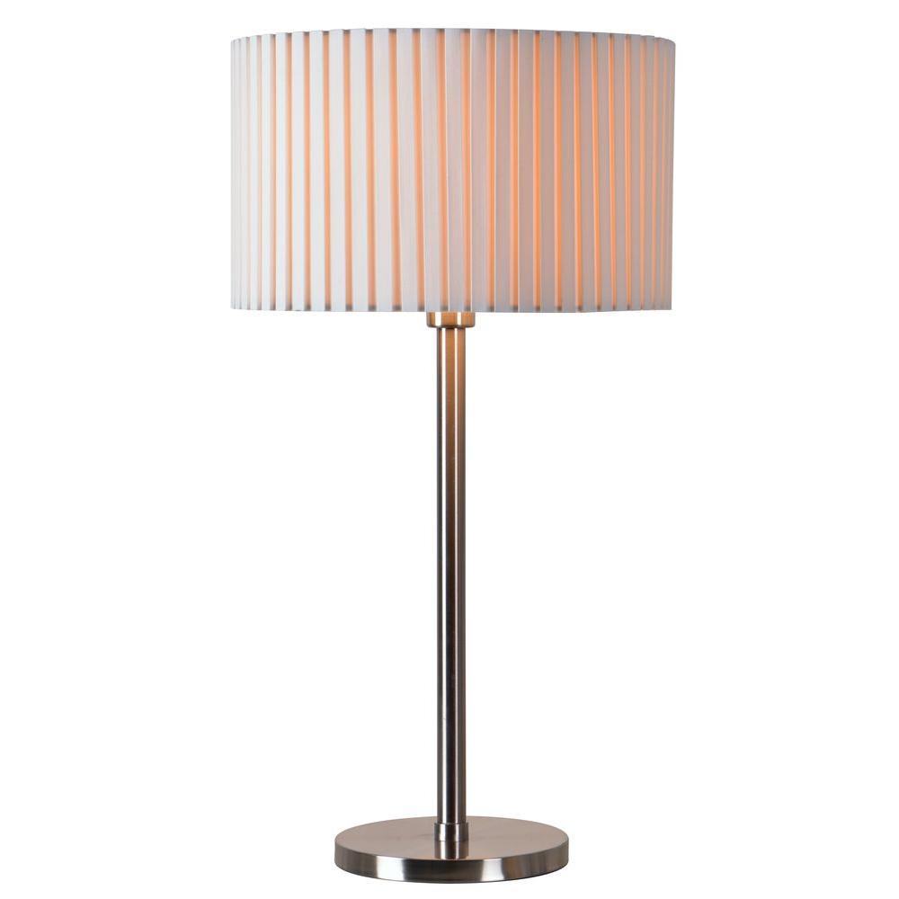 Kenroy Home Mcclelland 28 In Steel Table Lamp 32807bs The Depot Steel Table Lamp