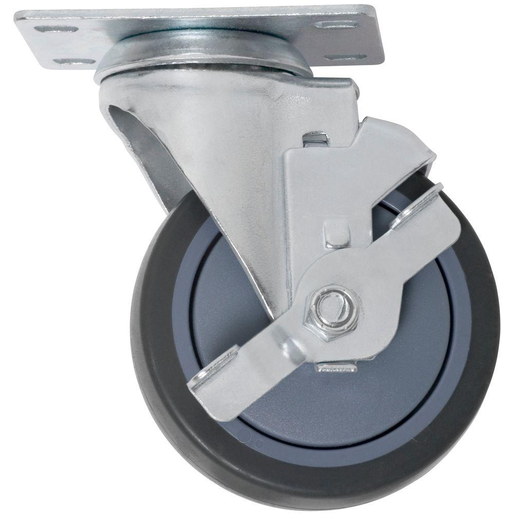 4 in. Swivel with Brake Non-Marking Rubber Caster